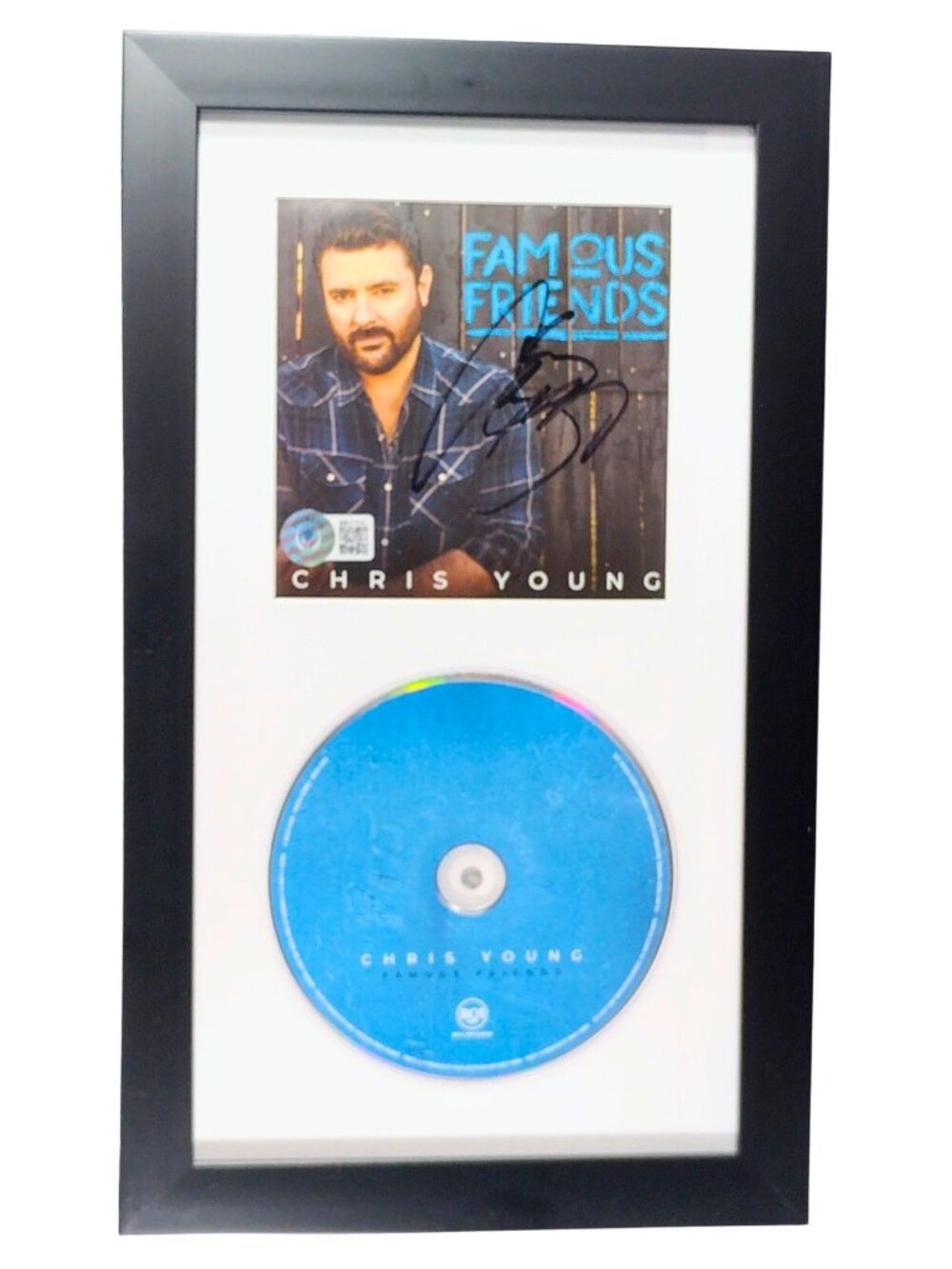 Chris Young Signed Famous Friends CD Album Framed Beckett BAS
